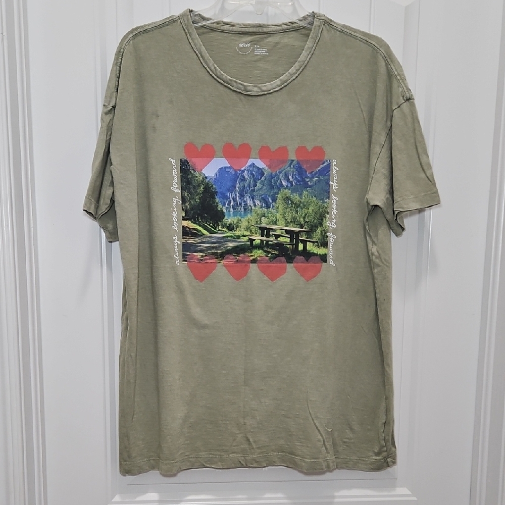 Aerie Olive Green Graphic Tee